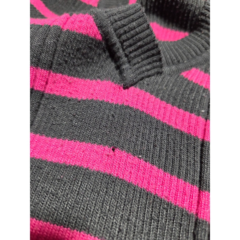 Cool‎ Attitude Black Pink Striped Ribbed V-Neck Tunic Sweater 2X 3/4 Sleeve - Picture 7 of 7